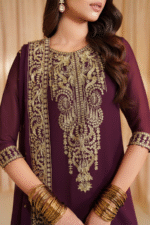 UNSTITCHED Iznik Chiffon Embroidered Replica Suit - Image 3