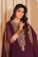 UNSTITCHED Iznik Chiffon Embroidered Replica Suit - Image 8