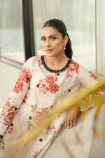 Unstitched Lulusar Silk Digital Print 3Pc Suit - Image 3