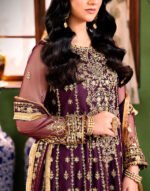 Unstitched Asim Jofa Net Embroidered Maxi - Image 3