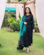 Unstitched Luxury Net Suit with Premium Embroidery Work