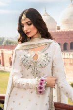 Unstitched Azure Chiffon Heavy Embroidered Suit - Image 4