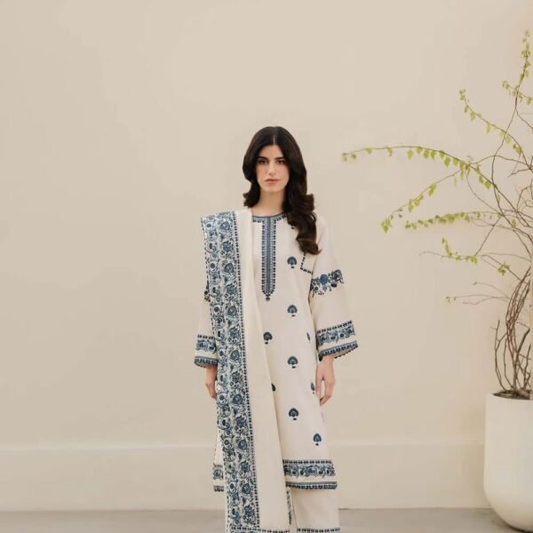 Unstitched ZARQASH Lawn Heavy Embroidered Suit