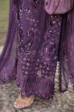 Unstitched Maria B Purple Luxury Chiffon Suit - Image 5