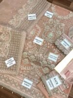 Unstitched Baroque Organza Embroidered 3PC Suit - Image 7